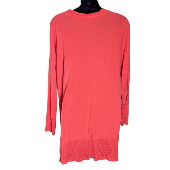 Eileen fisher women’s large coral orange 100% tencel tunic top scoop neck large - Picture 3 of 5